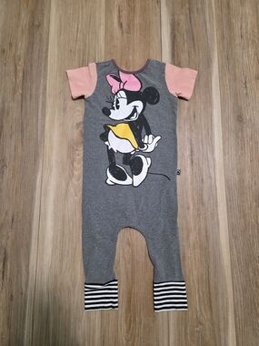 Rags Disney Minnie Mouse Gray & Pink Romper 2T
